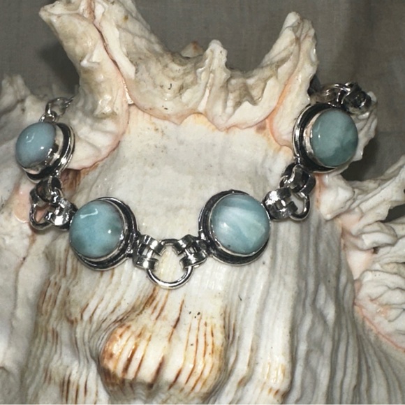 Caribbean Larimar Multi Gem  handcrafted bracelet - Picture 4 of 12